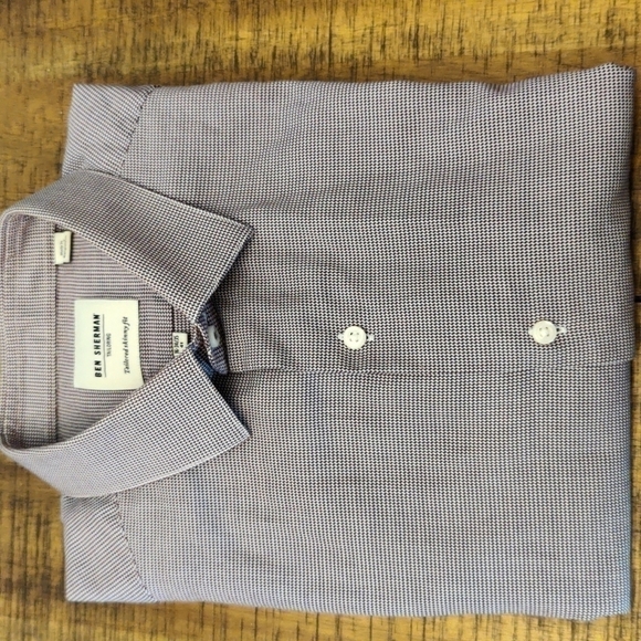 𝅺BEN Sherman Tailored Skinny Fit, Men's Casual Dress Shirt, Size 16-34/35 - Picture 1 of 10